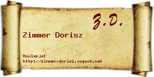 Zimmer Dorisz névjegykártya